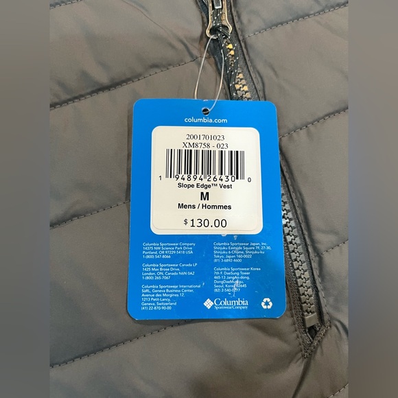 Columbia Slope Edge Insulated Vest Mens Medium Gray Puffer Omni-Heat New Tags - Picture 11 of 12